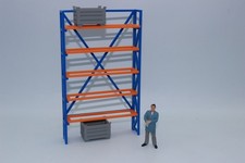 Palettenregal blau orange 1:22,5  Regal Schwerlastregal Modellbau Spur G NEU