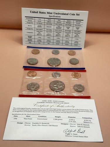 1996 US Mint Set 12 Coin P&D Uncirculated - Picture 2 of 4