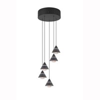 Pendelleuchte Deckenlampe HäNgeleuchte Wohnzimmerlampe Schwarz Matt H 200 Cm