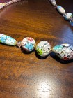 Stunning Fine Millefiori Pastel Lace Murano Venetian Floral Glass Bead Necklace — photo 8