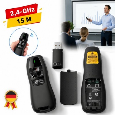 Kabelloser USB PPT Presenter Powerpoint Clicker Präsentation Fernsteuerung Stift