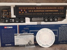 CORGI CC12912 SCANIA TOPLINE CURTAINSIDE STEPHEN SANDERSON MIRRORS CERTIFICATE