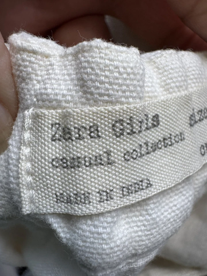 Шорты Zara для девочек повседневная коллекция вышитая льняная смесь размер 13/14 боковая молния - Изображение 4 из 4