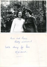 Betty Williams & Mairead Mairéad Corrigan autographs, photo signed verso