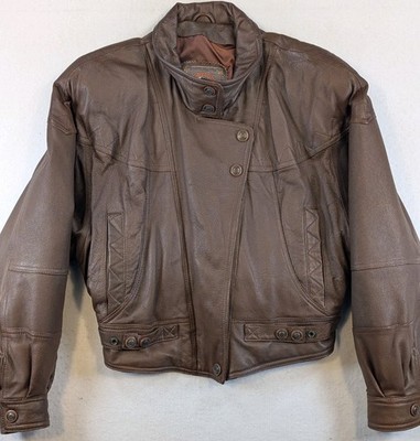 Vintage Adventure Bound- Wilsons Men s/Women's Brown Leather Bomber Jacket Small