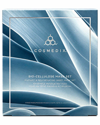 COSMEDIX Bio-Cellulose Sheet Mask Set 4ct Hydration Anti-Aging Niacinamide