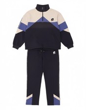 LOTTO Womens Graphic Full Tracksuit UK 14 Medium Navy Blue Colourblock CC11
