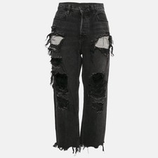 Denim X Alexander Wang Black Distressed Denim...