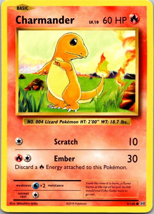 Charmander Common XY - Evolutions 9/108 LP