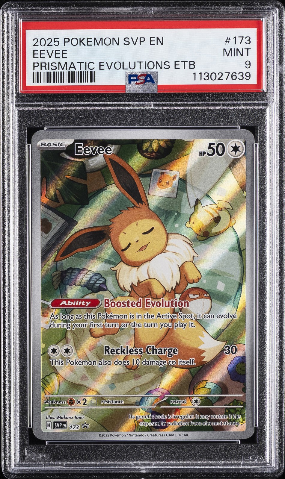 2025 POKEMON SVP EN-SV BLACK STAR PROMO #173 EEVEE PSA 9