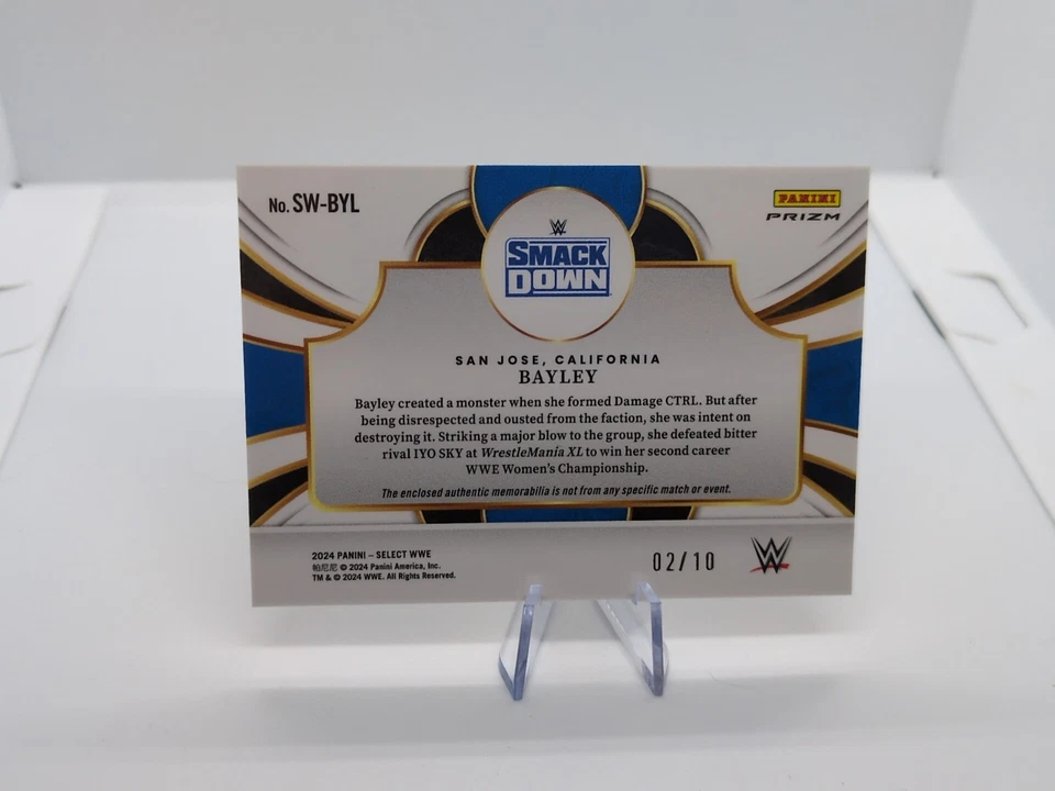 2024 Panini Select WWE Bayley Selective Swatches Gold /10 - 2 Color Patch!! - Image 2 of 2