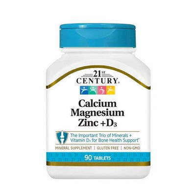 Calcium Magnesium Zinc Plus D3 90 Tabs  by 21st Century