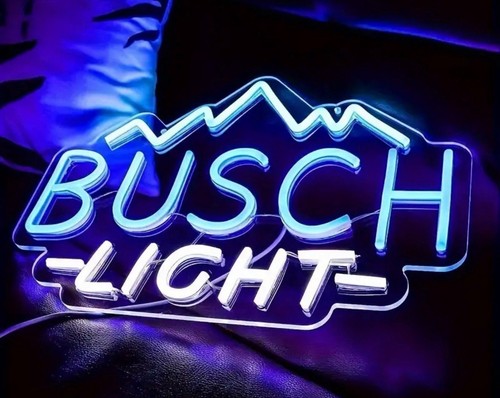 New Busch Light Neon LED Light Sign Beer Lamp With On/off USB POWERED 10”x7”