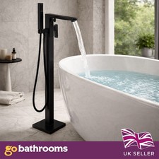 Floor standing Bath Filler Bath Shower Mixer Tap Matt Black | Freestanding Baths