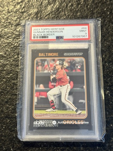 Gunnar Henderson [Black Border] #64 2023 Topps Heritage card