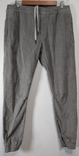 Zara Corduroy Bottoms Mens Medium Grey Cords Elastic Wasit Tapered Leg Joggers