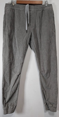 Zara Cordhose Herren Medium Grau Kord Elastisch Wasit Tapered Leg Jogginghose