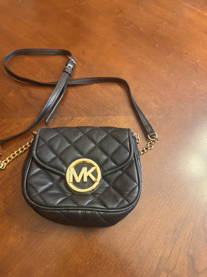 Michael Kors Fulton Small Quilted Leather Black Crossbody Bag  - Image 3 of 4