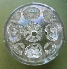 1916 Clear Thick Glass Flower Frog 9 Holes For Floral Arrangements 3" Dome Shape