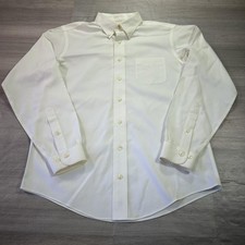 Brooks Brothers Dress Shirt Mens 18 White Non Iron 100 Cotton Button Down