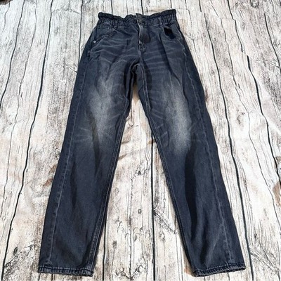 AEO Highest Rise Mom Jeans With Elastic Waist in Black Size 2 Long