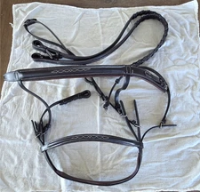 *NEW* Bobby’s Tack Fancy Stitched Padded Wide Noseband Bridle. Size Cob