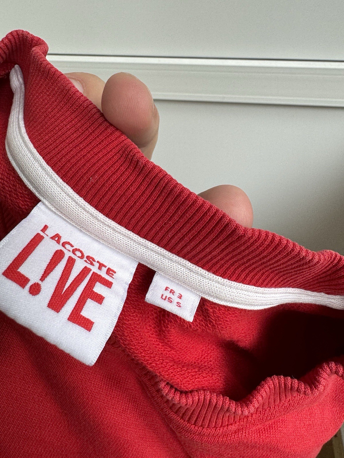 Lacoste Live Unisex Long Sleeve Pullover Sweatshirt Sz S Red thumbnail 7