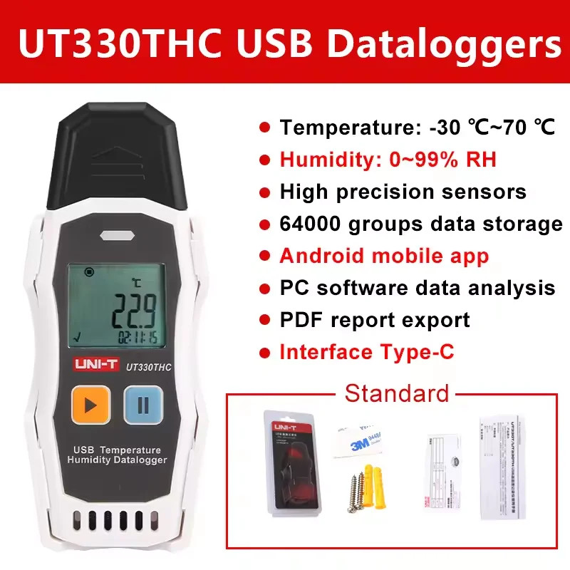 UNI-T Temp&Humidity Data Logger USB Recorder Digital Thermometer Hygrometer