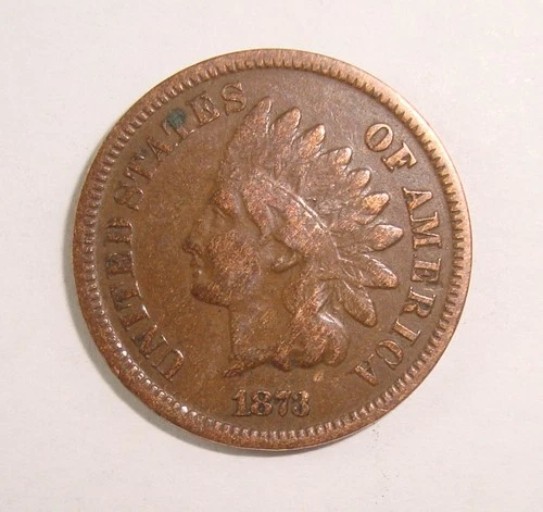1873 Open 3 Indian Head Cent VF