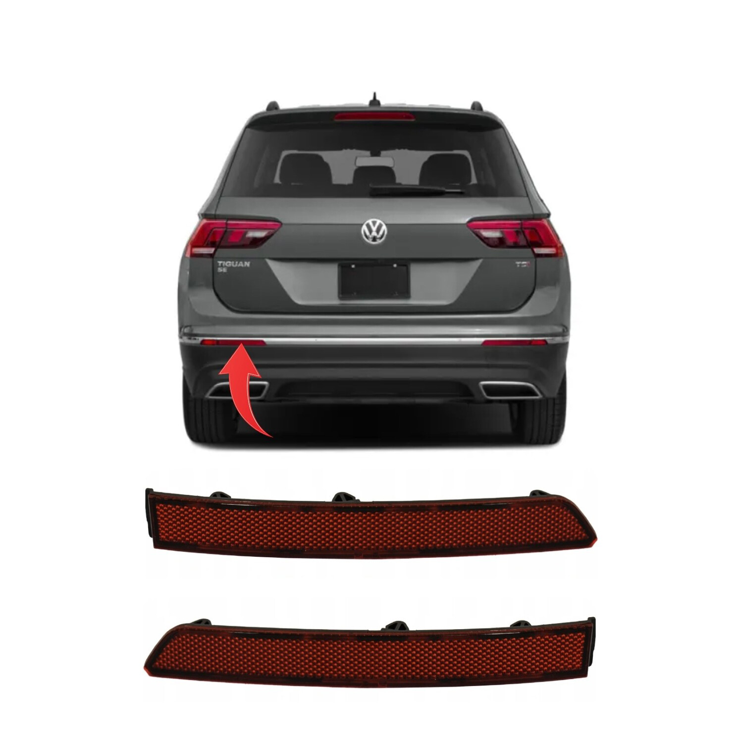 Catadioptre Tiguan cassé ? Paire de réflecteurs arrière de remplacement ABS