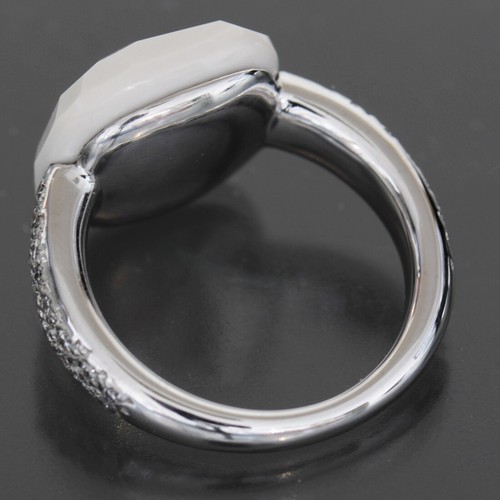 Pomellato Capri Chalcedony Diamond Ring US4 K18WG Box E1470 - Picture 5 of 7