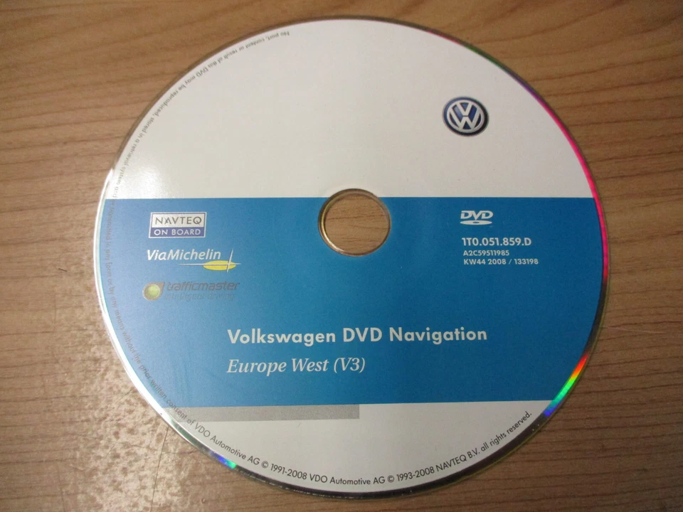 Navi Navigation DVD Karte Europe Deutschland 2008 VW Passat CC EOS 1T0051859D - Bild 3 von 4
