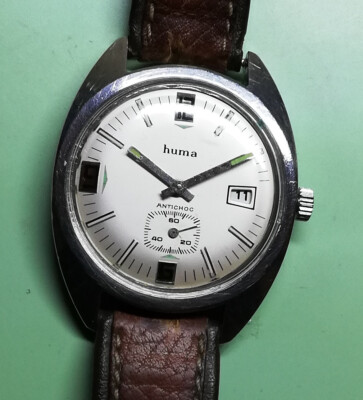 Montre Vintage Huma Mécanique - Homme - Révisée En Très Bon État - Pièce Rare