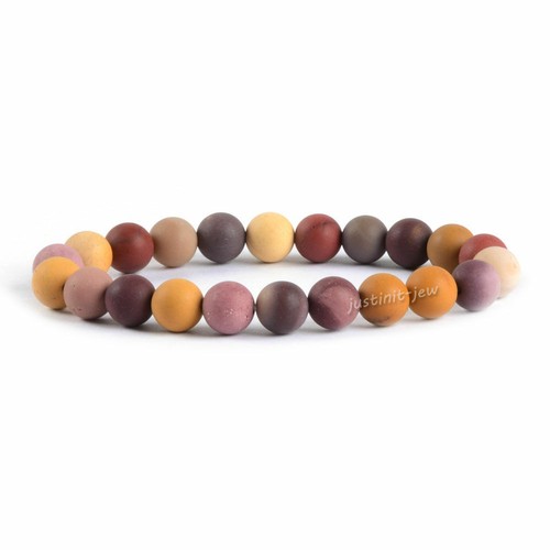 8mm Fashion round gemstone beads stretchable bracelet 7" - Picture 72 of 286