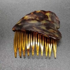 Vtg Faux Tortoise Hair Side Comb Single Plastic Made In USA