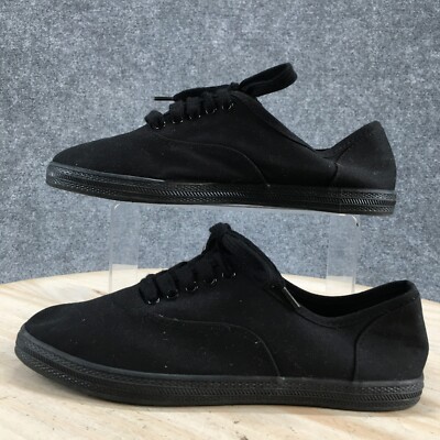 Universal Thread Shoes Womens 8 Casual Sneakers Black Canvas Low Top Lace  Up | eBay