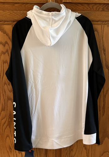 Women's Fanatics NFL New Orleans Saints White & Black Full Zip Hoodie XL/TG NWT! - Picture 2 of 9