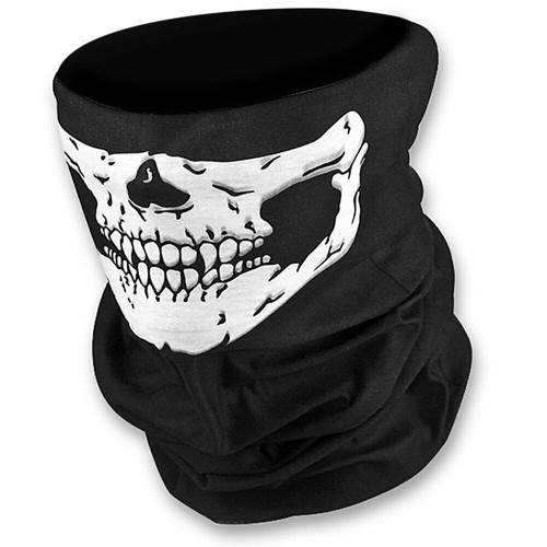 Skull Neck Tube Warmer Face Mask Scarf Snood Motorcycle Motorbike Biker Cycling - Picture 2 of 9