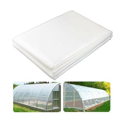 Yowlieu 12' x 25' Clear Greenhouse Plastic Sheeting, 6 Mil UV Resistant Polye...