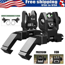 Fiber Optics Iron Sights Flip-up Front and Rear Sights 45 Degree Offset Tactical