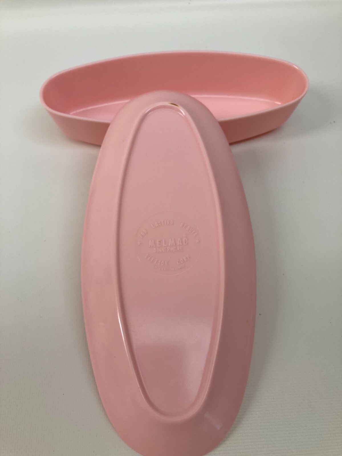 Pink Melmac Covered Butter Dish 81/2” Melamine Stetson Corp Retro Mid