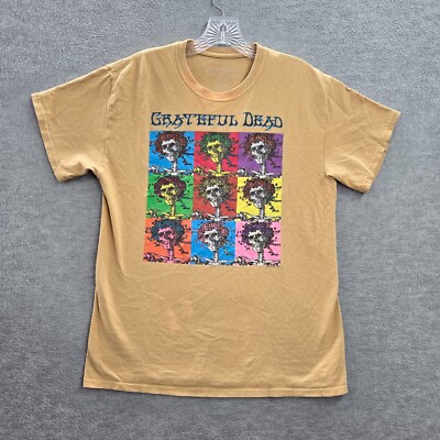 Grateful Dead Women Top M Beige Shirt Hollywood Bertha Liquid Blue Y2K Tee READ