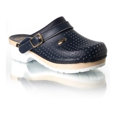 SCHOLL SUPERCOMFORT WOOD CLOGS BLUE WOMEN'S MEN'S UNISEX WOODEN