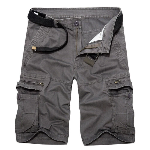 Mens Cargo Combat Shorts Cotton Chino Twill Knee Length Half Pants Multi Pockets - Picture 13 of 20