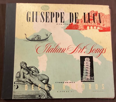 Giuseppe de Luca, Pietro Cimara   78 rpm Decca Set V1: Italian Art Songs; E/V+