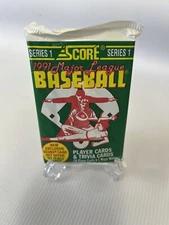 1991 Score Series 1 Baseball Cards Sealed Single Wax Pack