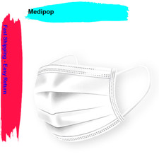 Medipop Non-Medical 5-Pieces Breathable Disposable Face Protective , White