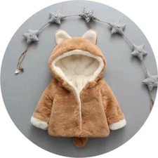 Baby Girls Boys Toddler Hooded Jacket Fleece Hoodie Winter Warm Coat Bear Ear