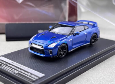 CR MH 1:64 Blue JDM Skyline GTR R35 Nismo Sports Model Diecast
