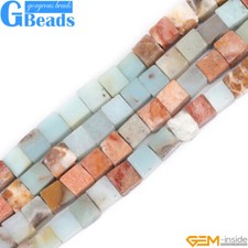 Top Drilled Round Natural Amazonite Gemstone Beads for Jewelry Making Strand 15"
